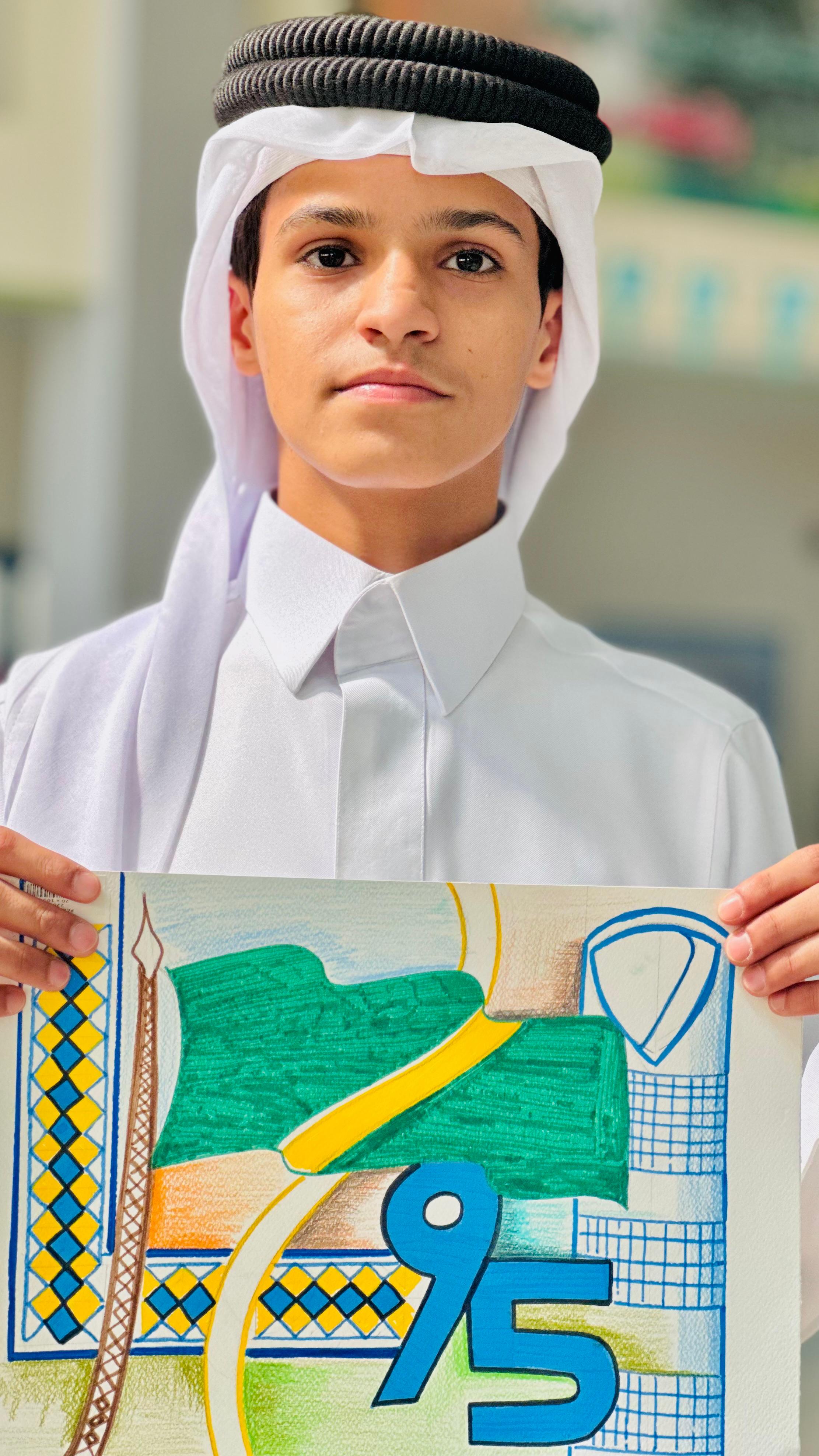 لوحات فنية ترسم مشاعر طلبة مدارس تعليم الطائف  باليوم الوطني الـ 95